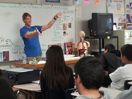 Robert Van Der Feyst visits Southern California classrooms. 
