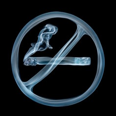 No Smoking sign made of smoke