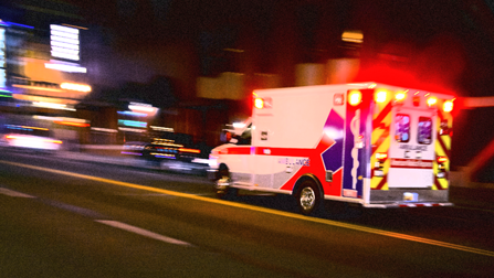 Ambulance rushing to save a person from a deadly overdose. 