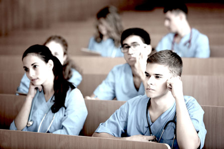 Medical students on the lecture.