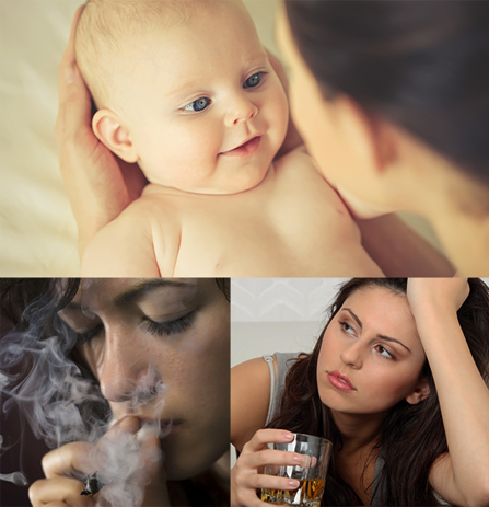 Marijuana or alcohol use while pregnant.