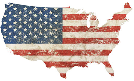 USA map, faded.