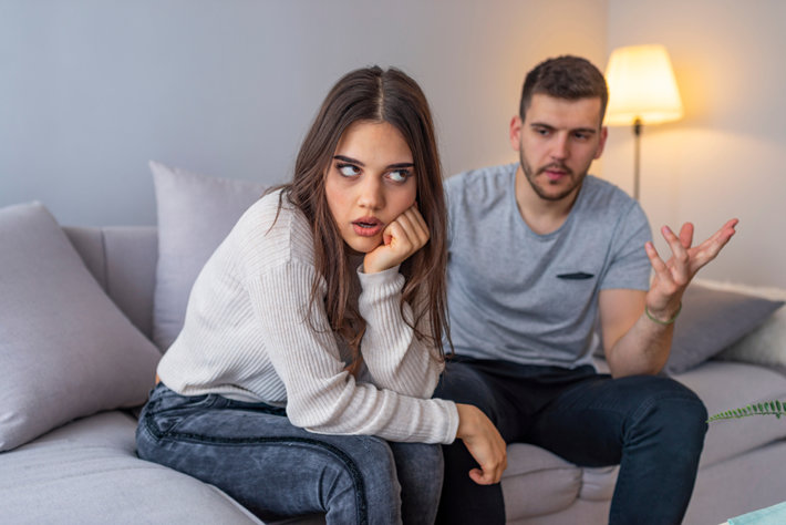 Couple is having conflict - wife is ignoring her husbands help.