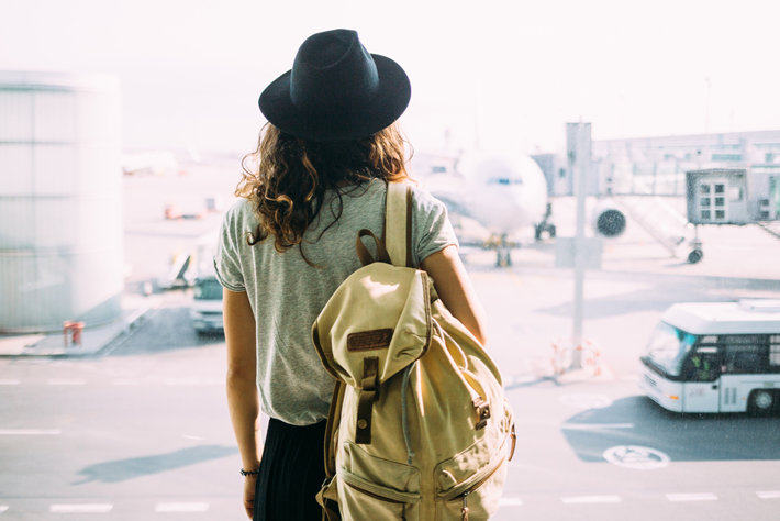 Young woman travelling