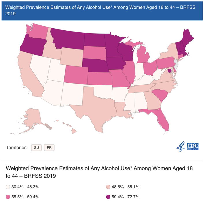 Alcohol use in US by women