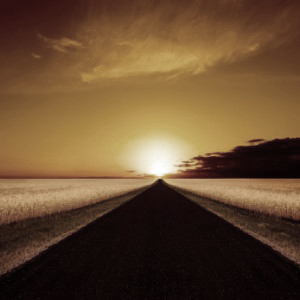 country road sunset