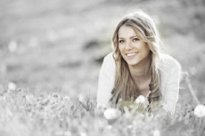 Beautiful young woman in nature.