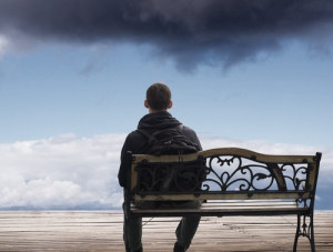 man on bench